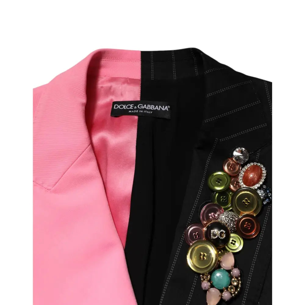 Dolce & Gabbana Multicolor Patchwork Embellished Coat Jacket