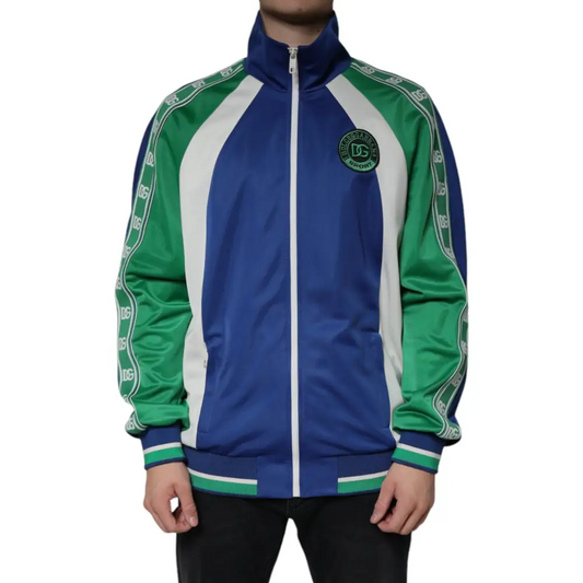 Dolce & Gabbana multicolor polyester full zip bomber jakke med satinfinish