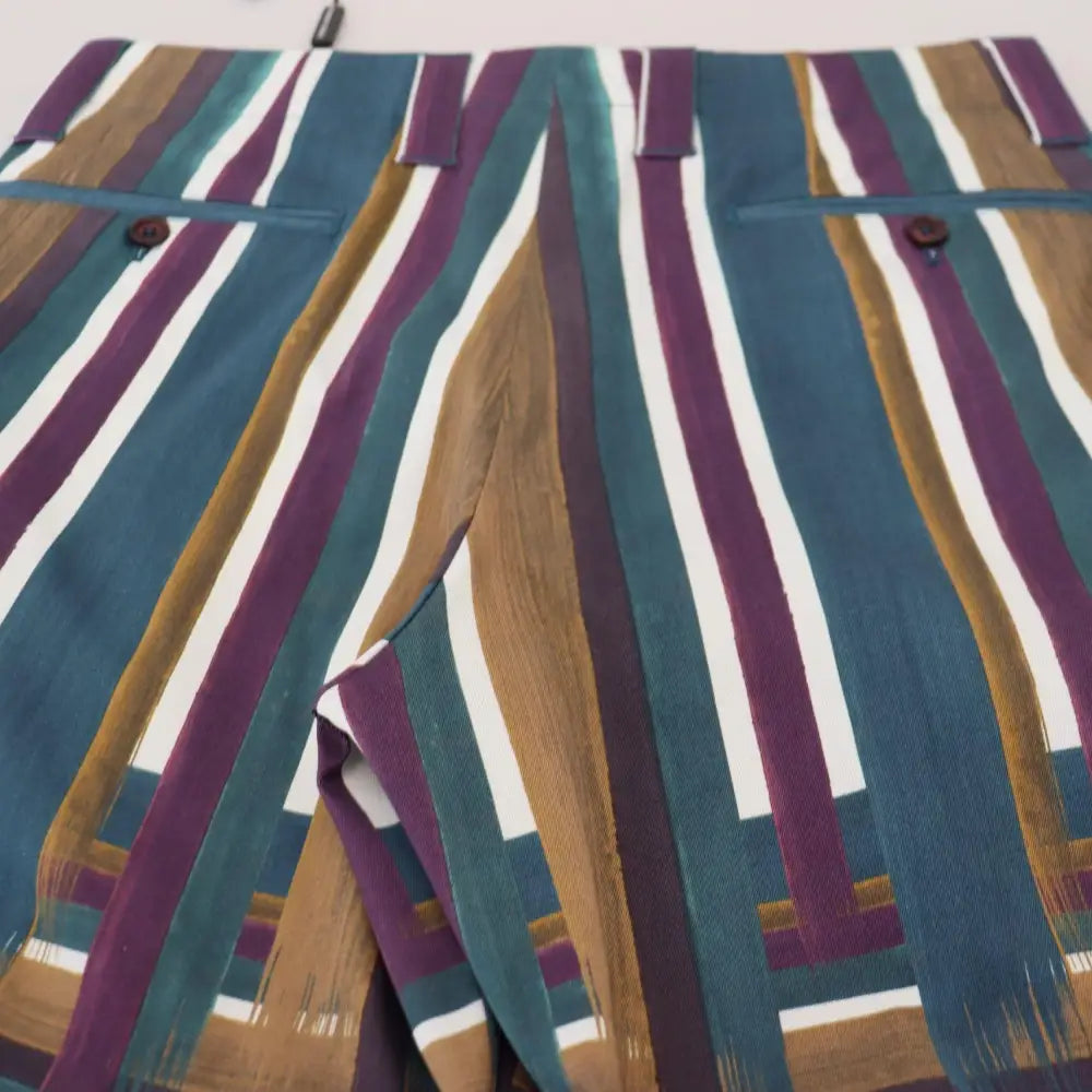 Dolce & Gabbana Multicolor Striped Stretch Cotton Shorts