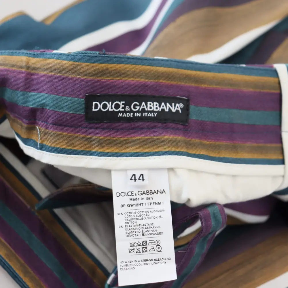Dolce & Gabbana Multicolor Striped Stretch Cotton Shorts