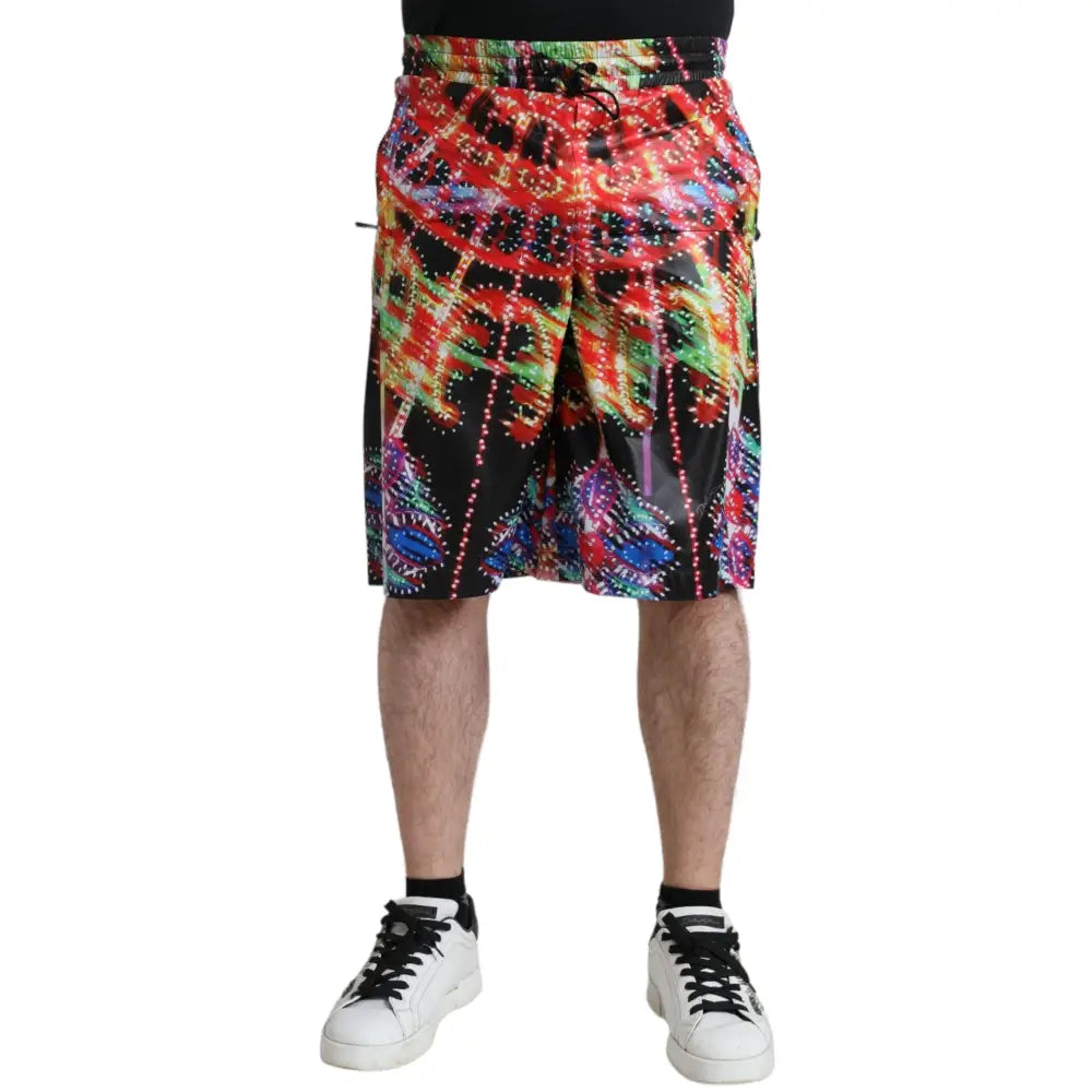 Dolce & Gabbana Multifarve Luminarie Print Herre Bermuda Shorts