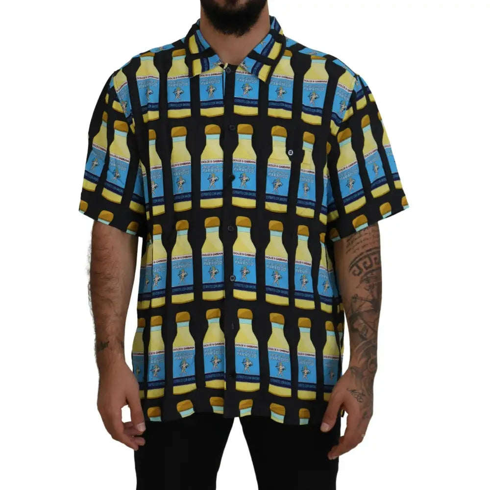 Dolce & Gabbana Multifarver Printed Viscose Casual Shirt