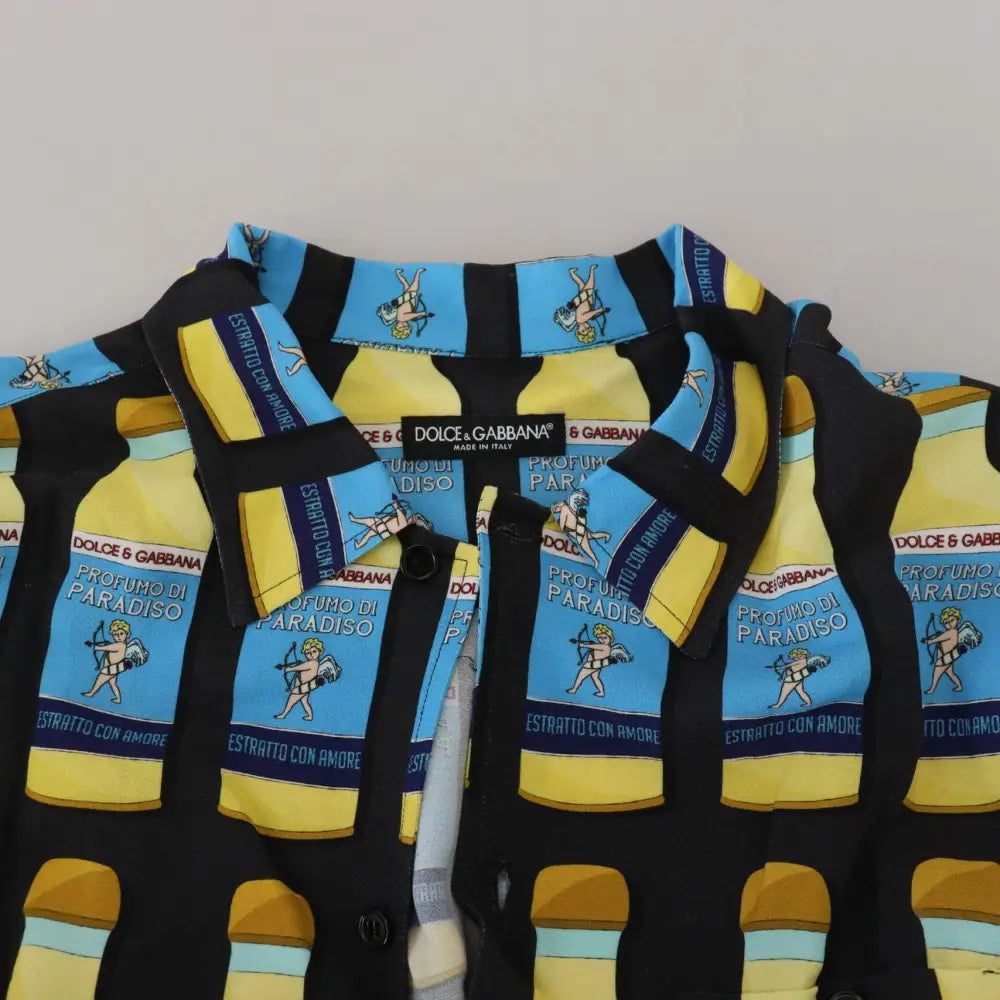 Dolce & Gabbana Multifarver Printed Viscose Casual Shirt