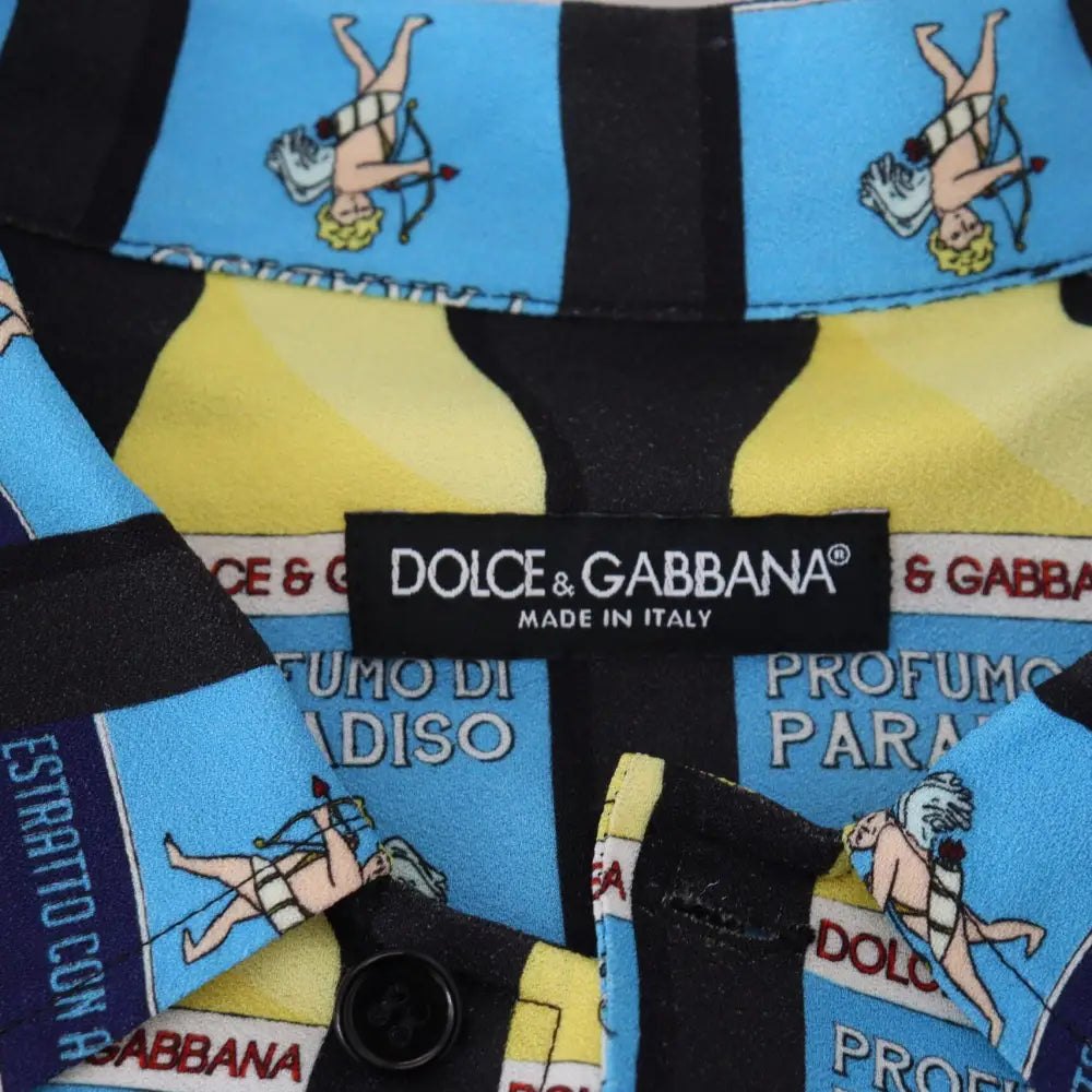 Dolce & Gabbana Multifarver Printed Viscose Casual Shirt
