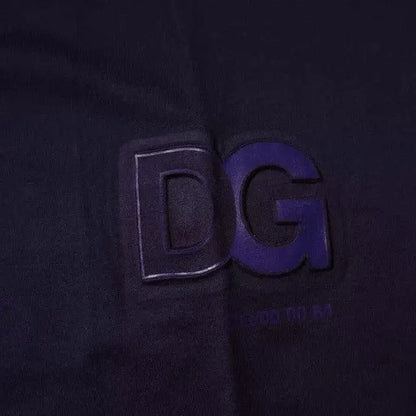 Dolce & Gabbana Navy Blue DG Logo Cotton Crew Neck T-shirt