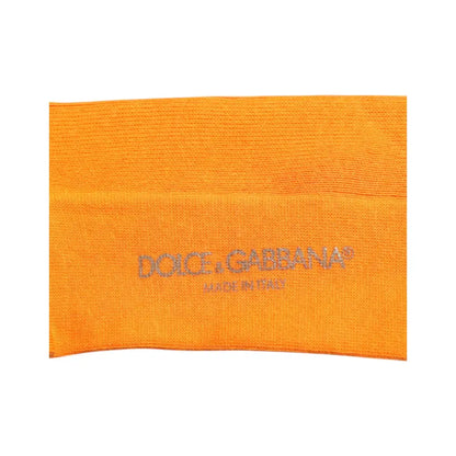 Dolce & Gabbana Orange Cotton Logo Over The Calf Socks