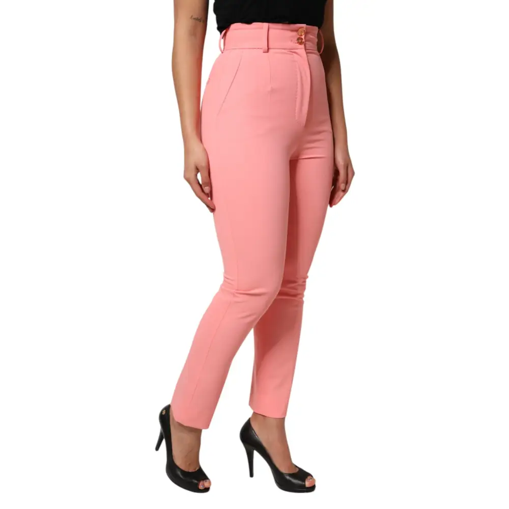 Dolce & Gabbana Pink High Waist Dress Tapered Pants - Bukser