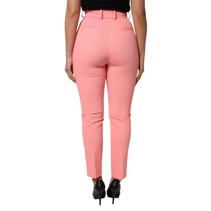 Dolce & Gabbana Pink High Waist Dress Tapered Pants - Bukser