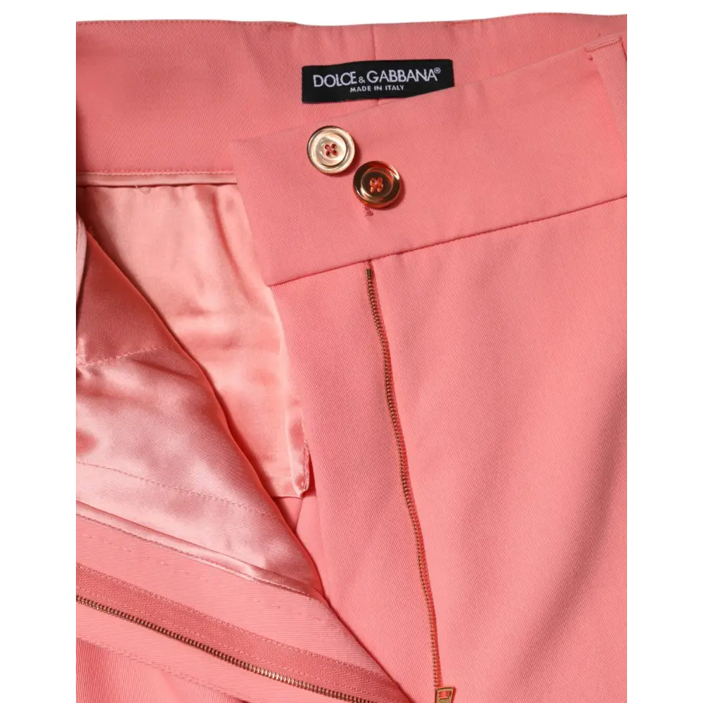 Dolce & Gabbana Pink High Waist Dress Tapered Pants - Bukser