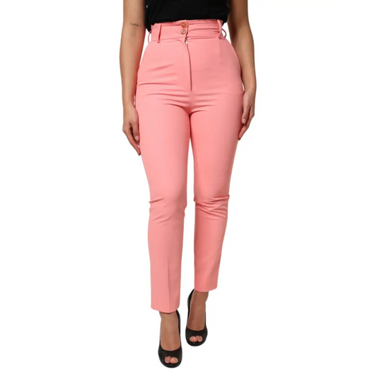 Dolce & Gabbana Pink High Waist Dress Tapered Pants - Bukser