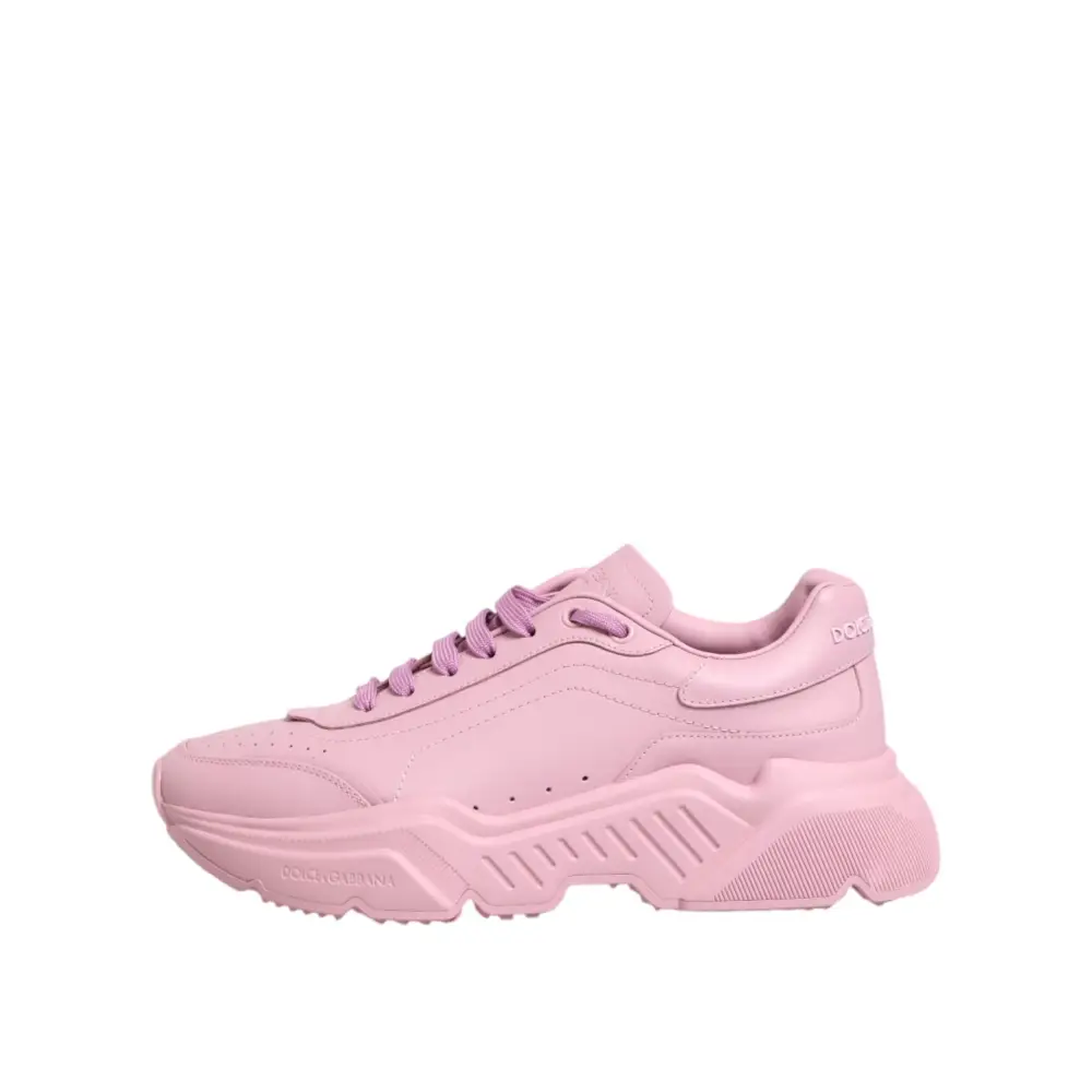 Pink leather Daymaster low top Dolce & Gabbana sneakers with chunky sole