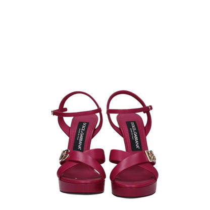 Dolce & Gabbana Pink Leather Platforms