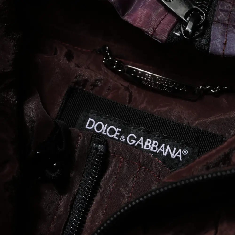 Dolce & Gabbana Purple Camouflage Hooded Men Blouson Jacket