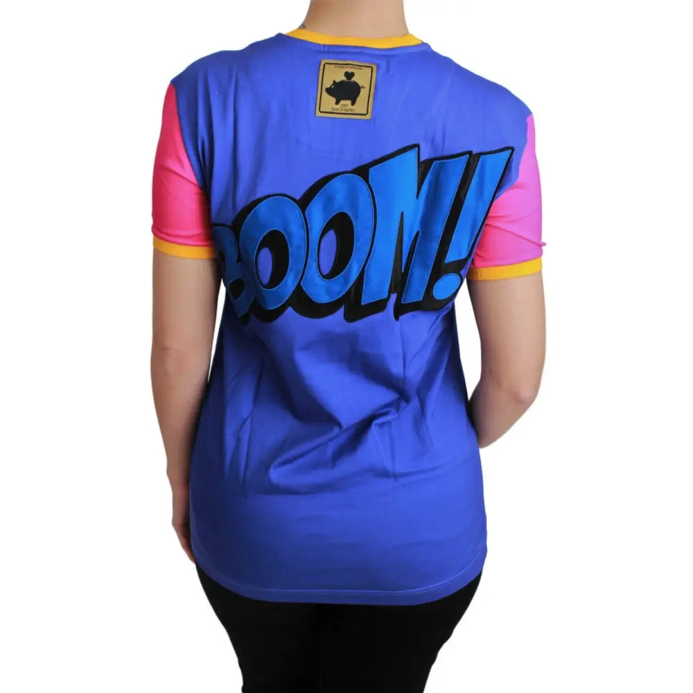 Dolce & Gabbana Purple PIG SUPERGIRL Top Cotton T-shirt