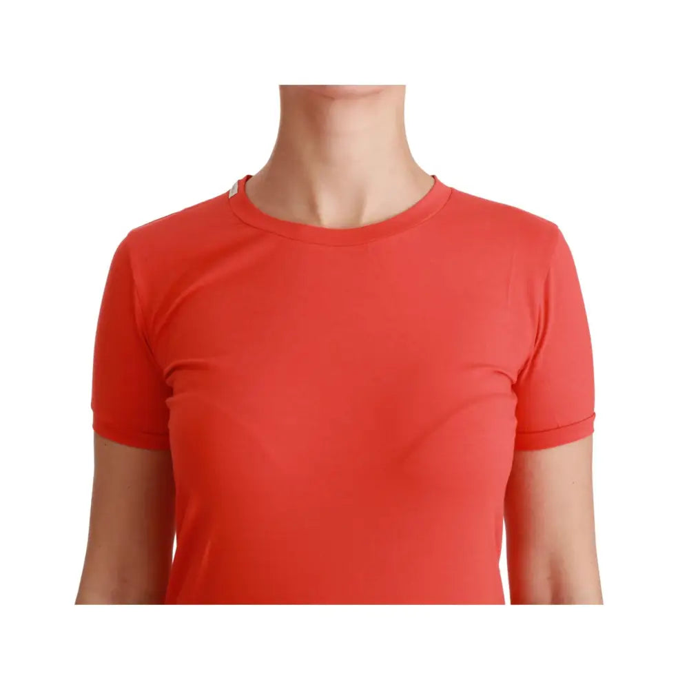 Dolce & Gabbana Red Crewneck Short Sleeve T-shirt Cotton Top