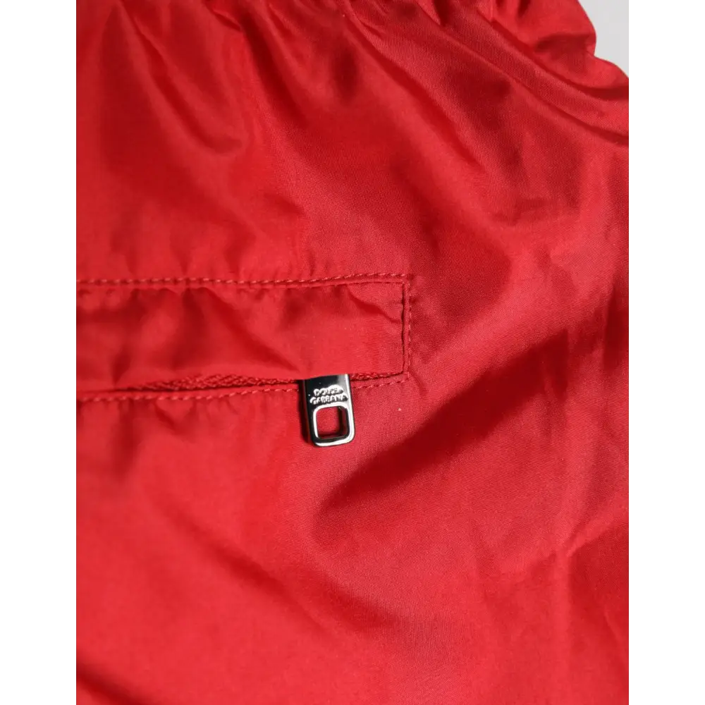 Dolce & Gabbana Red Drawstring Beachwear Men Shorts Swimwear - IT3/XS