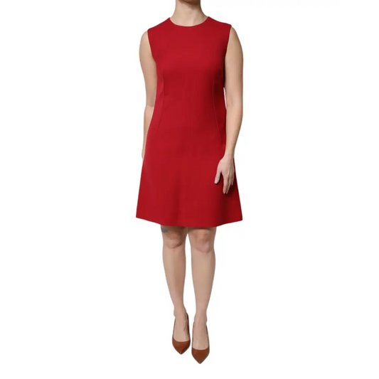 Vibrant Dolce & Gabbana rød uld A-line kjole, spar 30-70% på 100% originale brands