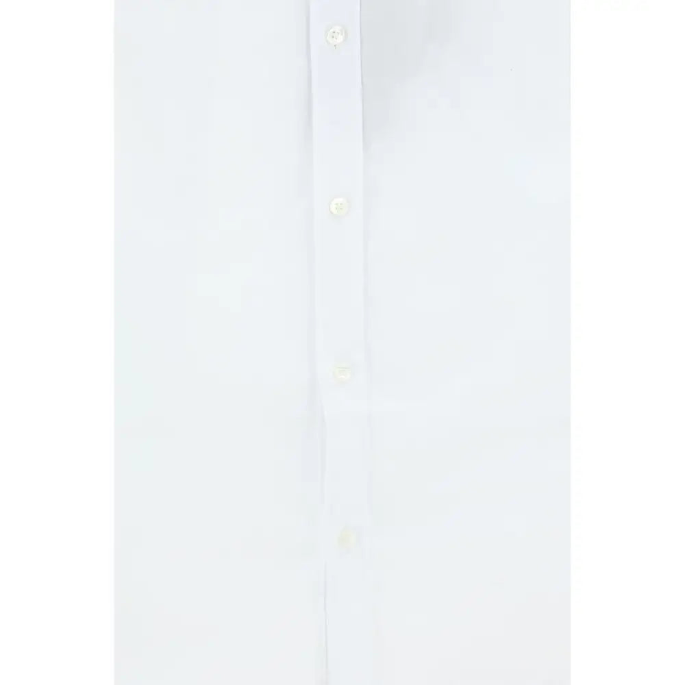 Hvid Dolce & Gabbana skjorte med knap i crisp stof og subtil syning