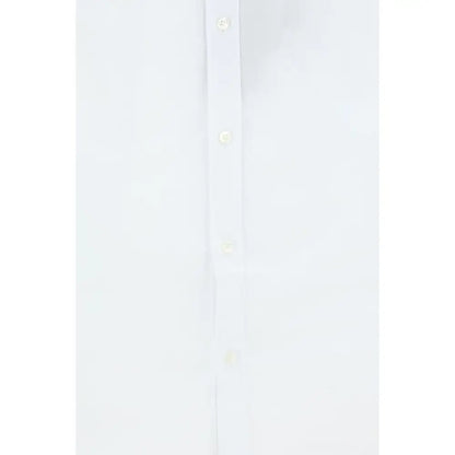 Hvid Dolce & Gabbana skjorte med knap i crisp stof og subtil syning