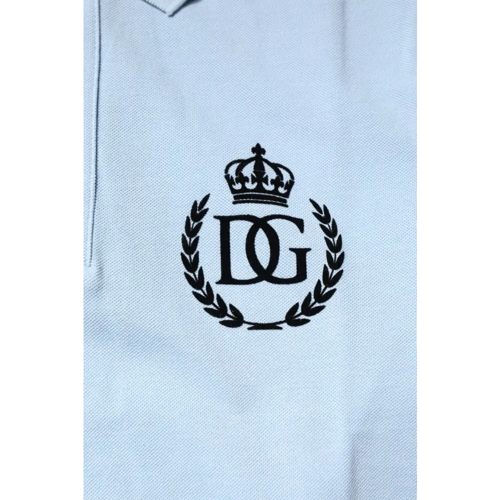 Dolce & Gabbana sky blue cotton polo med lynkrone-logo