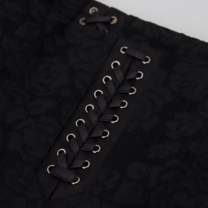 Dolce & Gabbana Sort Brocade Mini Above Knee Pencil Skirt