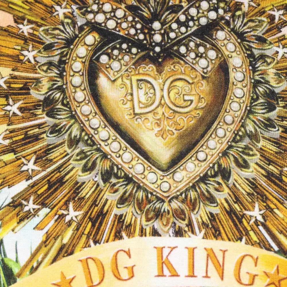 Dolce & Gabbana Tropical Heart Crown Silk Pullover Sweater