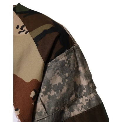 Dolce & Gabbana White Camouflage Patckwork Men Cotton T-shirt