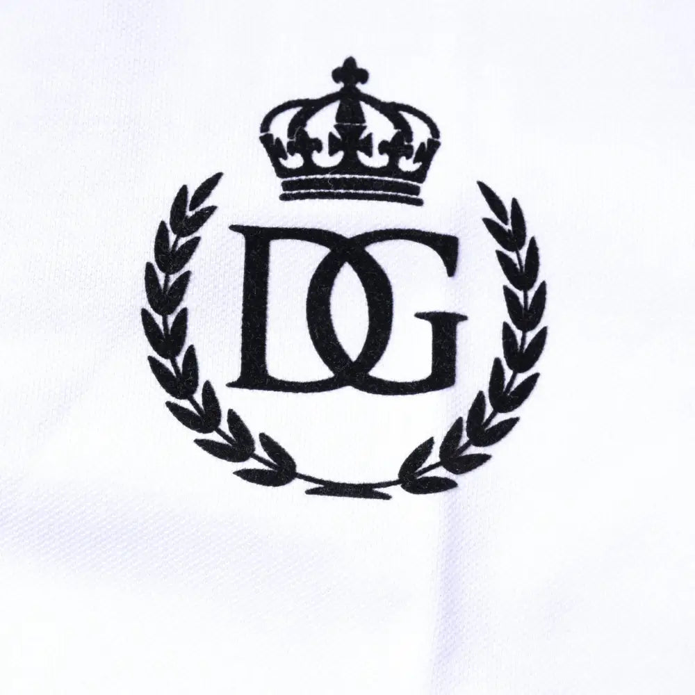 Dolce & Gabbana White Cotton Crown Collared Men Polo T-shirt