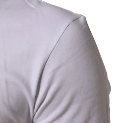 Dolce & Gabbana White Cotton Logo Print Crew Neck Men T-shirt