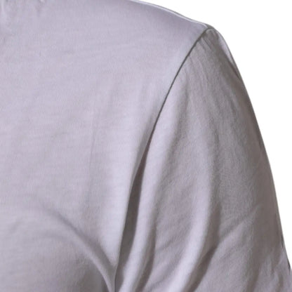 Dolce & Gabbana White Cotton Logo Print Crew Neck T-shirt