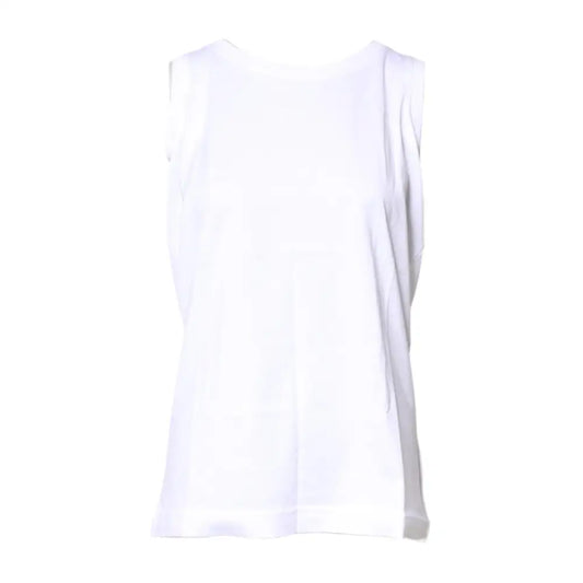 Dolce & Gabbana White Cotton Sleeveless Crew Neck T-shirt