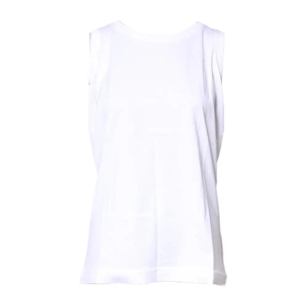 Dolce & Gabbana White Cotton Sleeveless Crew Neck T-shirt