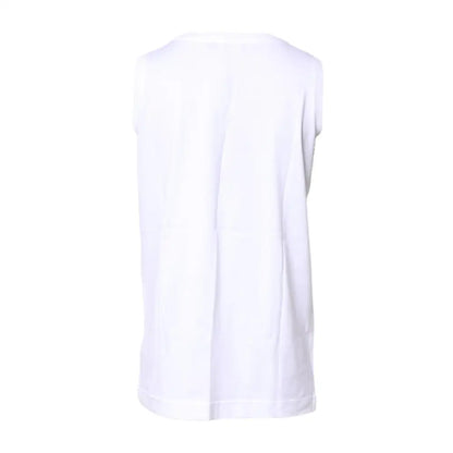 Dolce & Gabbana White Cotton Sleeveless Crew Neck T-shirt