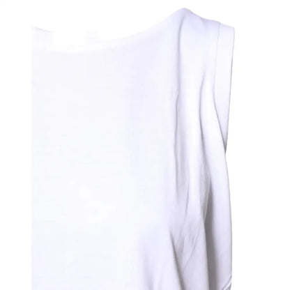 Dolce & Gabbana White Cotton Sleeveless Crew Neck T-shirt
