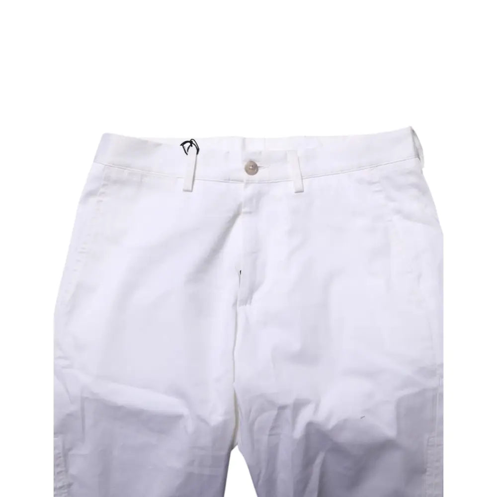 Dolce & Gabbana White Cotton Stretch Men Denim Bermuda Shorts