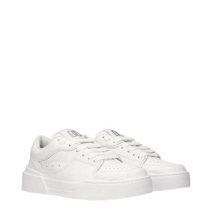 Dolce & Gabbana White Leather Low Tops