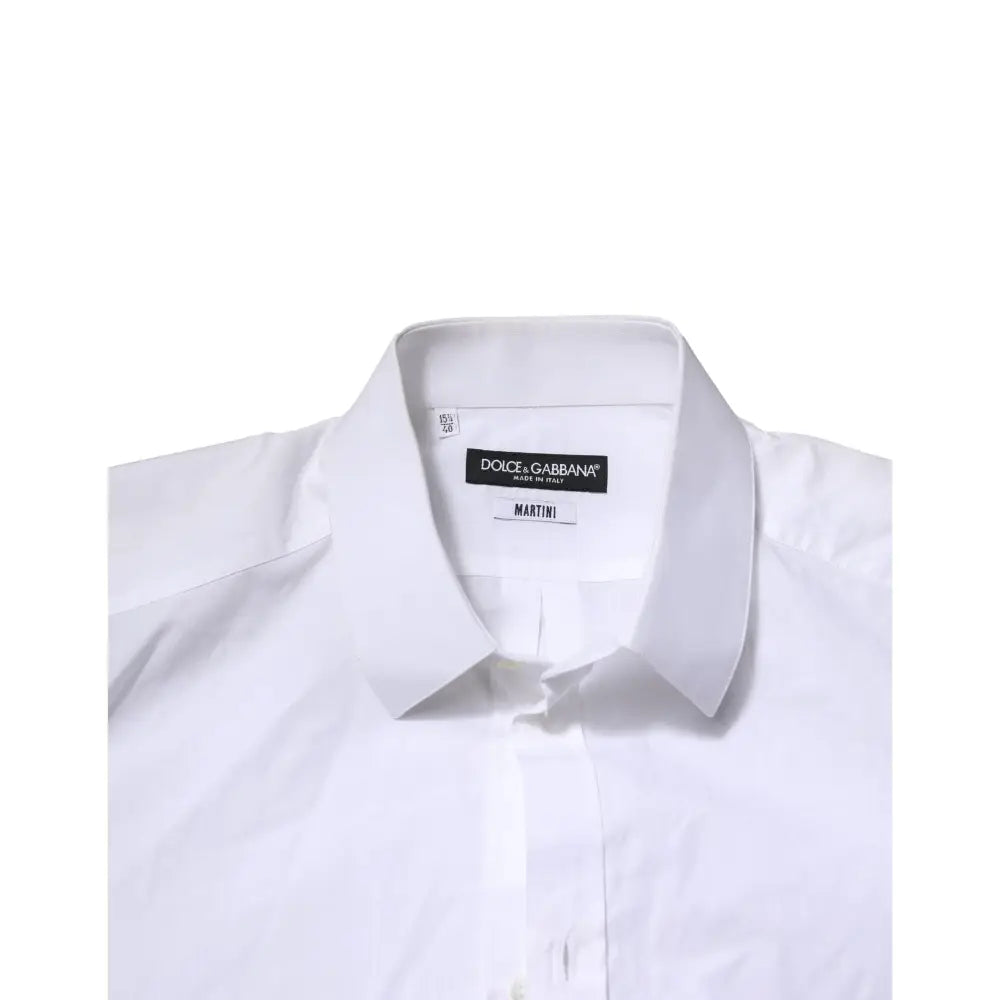 Dolce & Gabbana White MARTINI Long Sleeves Men Formal Shirt