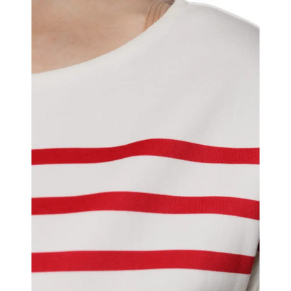 Dolce & Gabbana hvid rød stribet rib trøje – spar 30–70% på mode