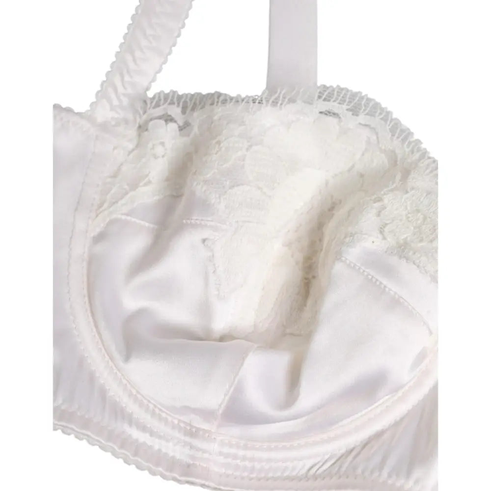 Dolce & Gabbana White Silk Underwired Balconette Bra Underwear