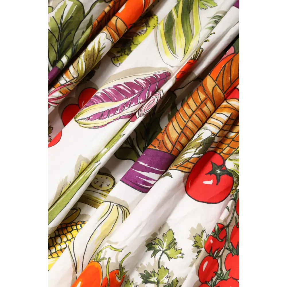 Dolce & Gabbana hvid grøntsager ærmeløs kjole med mønster