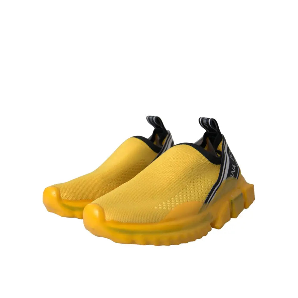 Dolce & Gabbana Yellow Sorrento Slip On Sneakers Women Shoes