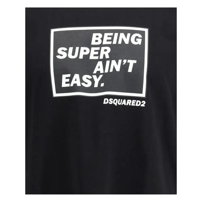 Dsquared² print t-shirt with bold white graphic: being super ain’t easy