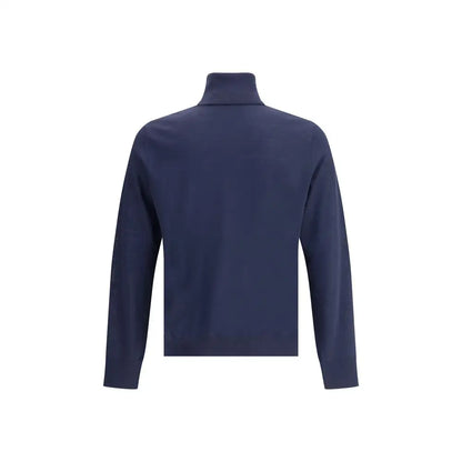 Dsquared² navy blue turtleneck sweater, 100% originale brands fra outlet mærkevarer