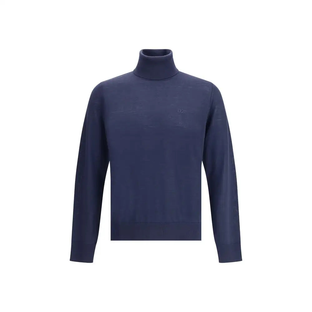 Dsquared² navy blue turtleneck sweater, 100% originale brands