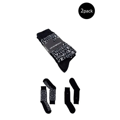 Emporio Armani Underwear Black Cotton Sock - One Size - Sokker