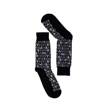 Emporio Armani Underwear Black Cotton Sock - One Size - Sokker