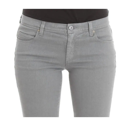 Ermanno Scervino Blue Cotton Blend Slim Fit Bootcut Jeans