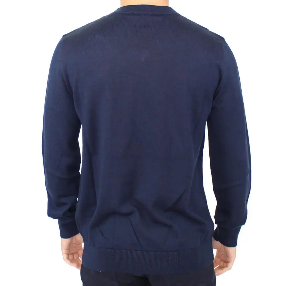 Ermanno Scervino Blue Wool Blend V-neck Pullover Sweater