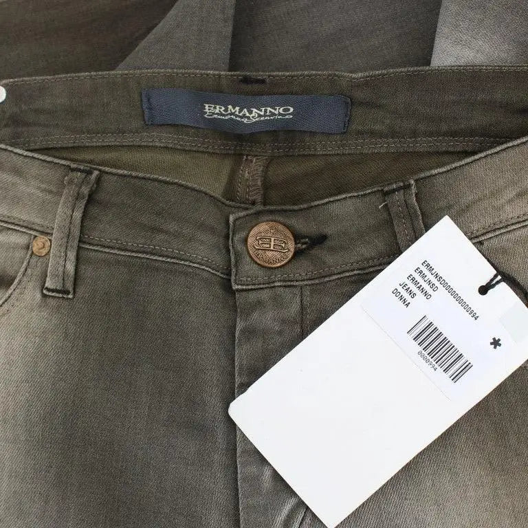 Ermanno Scervino Gray Cotton Blend Loose Fit Boyfriend Jeans