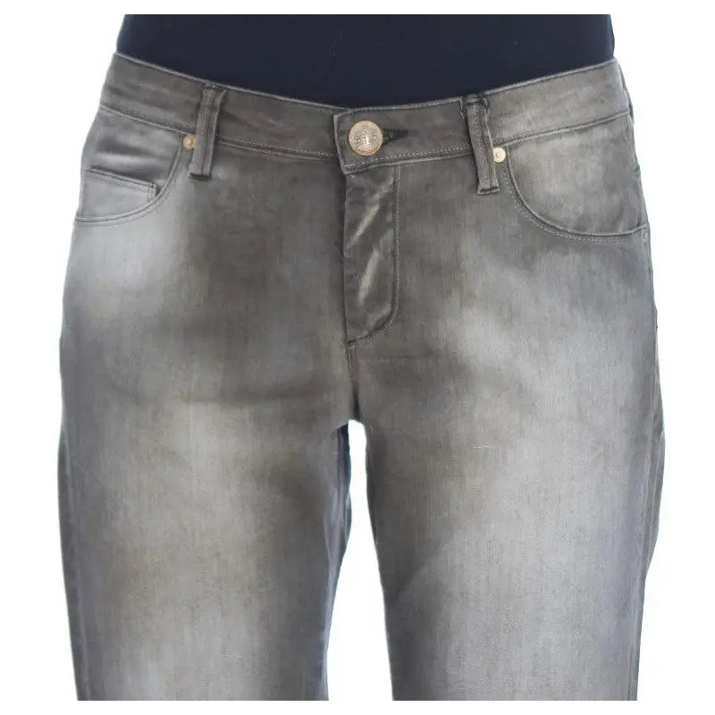 Ermanno Scervino Gray Cotton Blend Loose Fit Boyfriend Jeans
